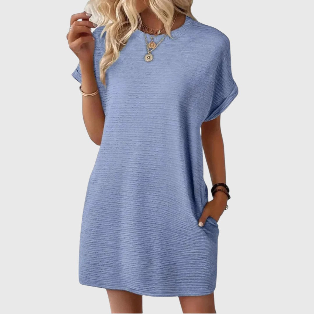 Pauline – Casual Minimalist Round Neck Summer Dress