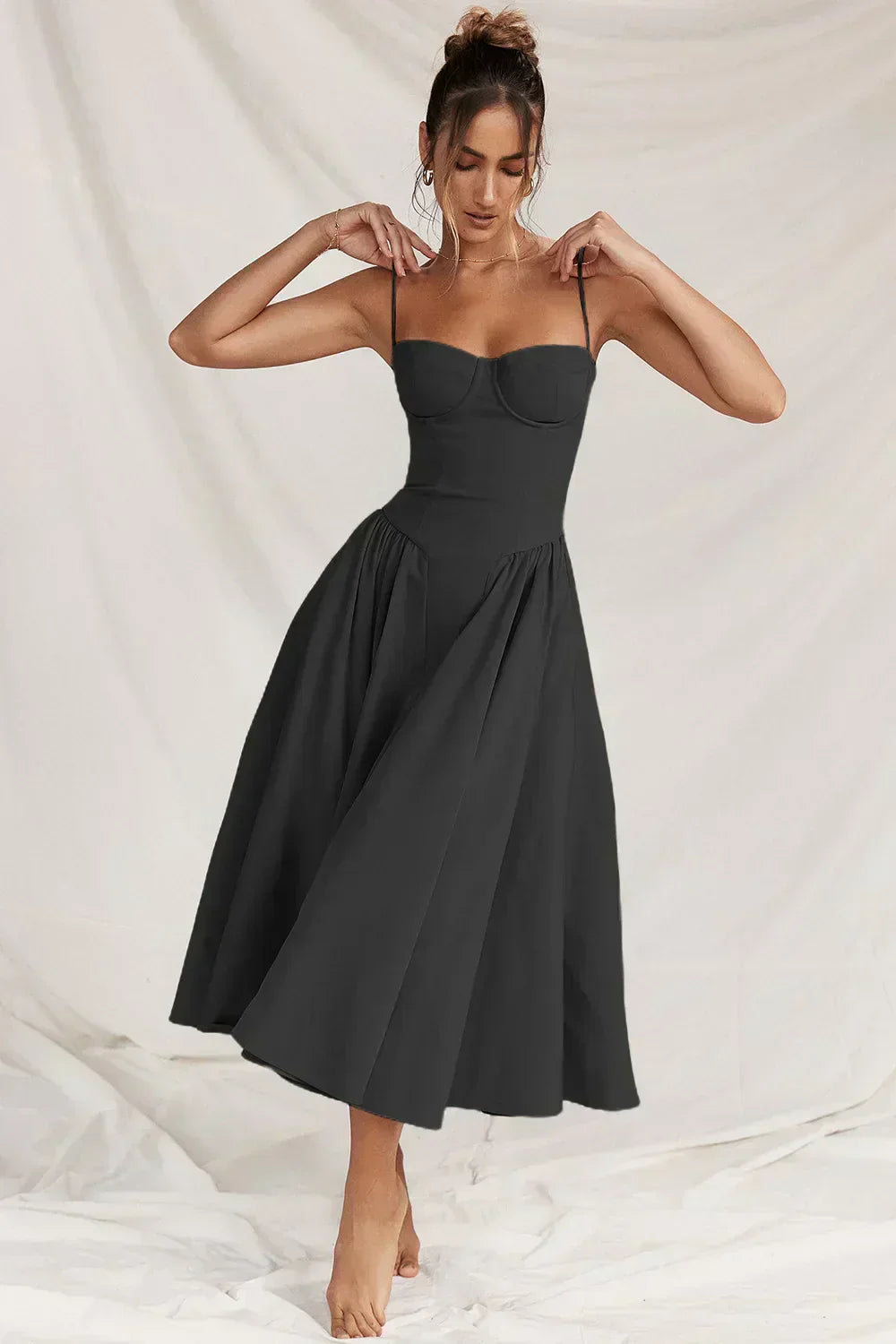 Joanne - Sophisticated sleeveless corset dress