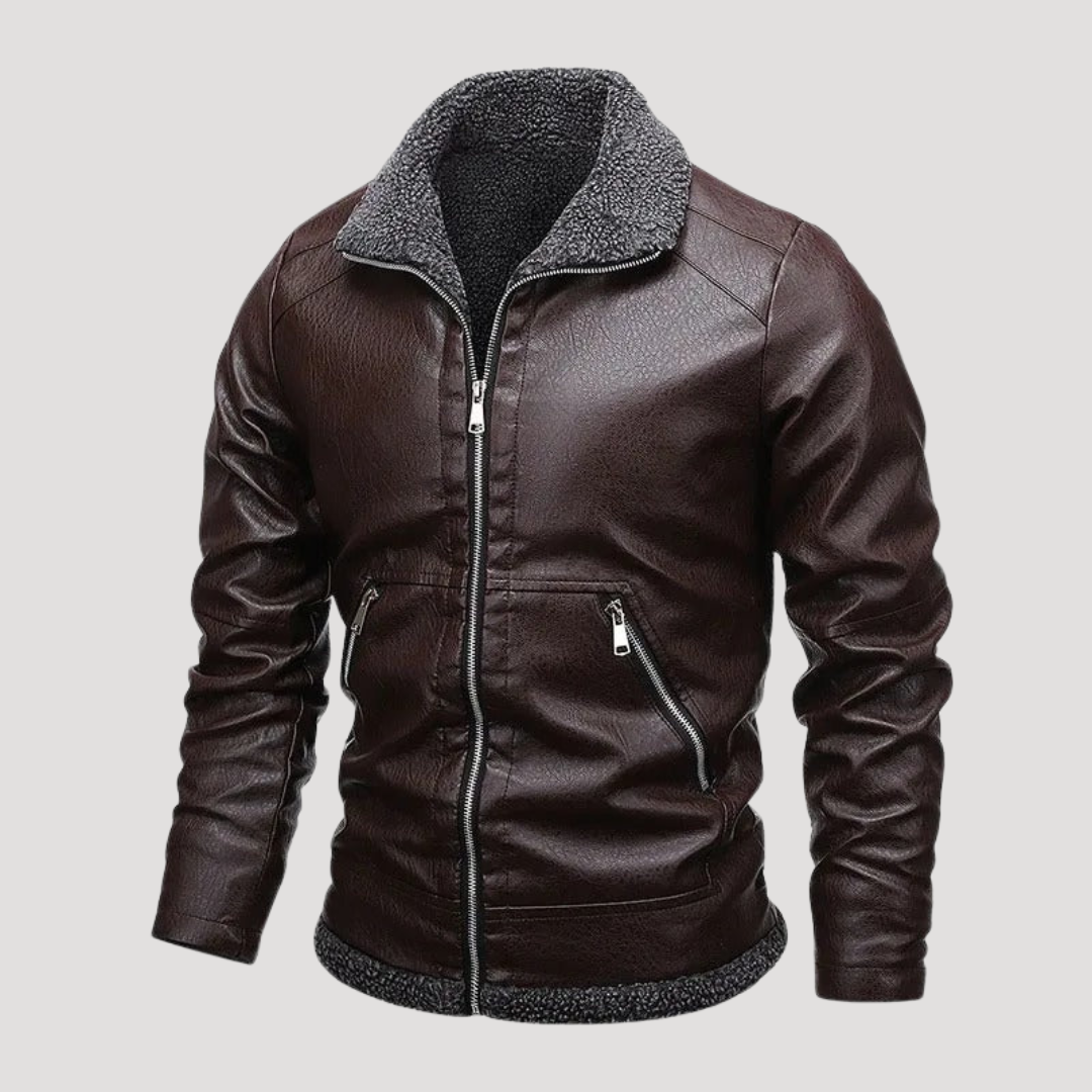 Lucas™ | Stylish Leather Jacket Featuring Cozy Fleece Lining