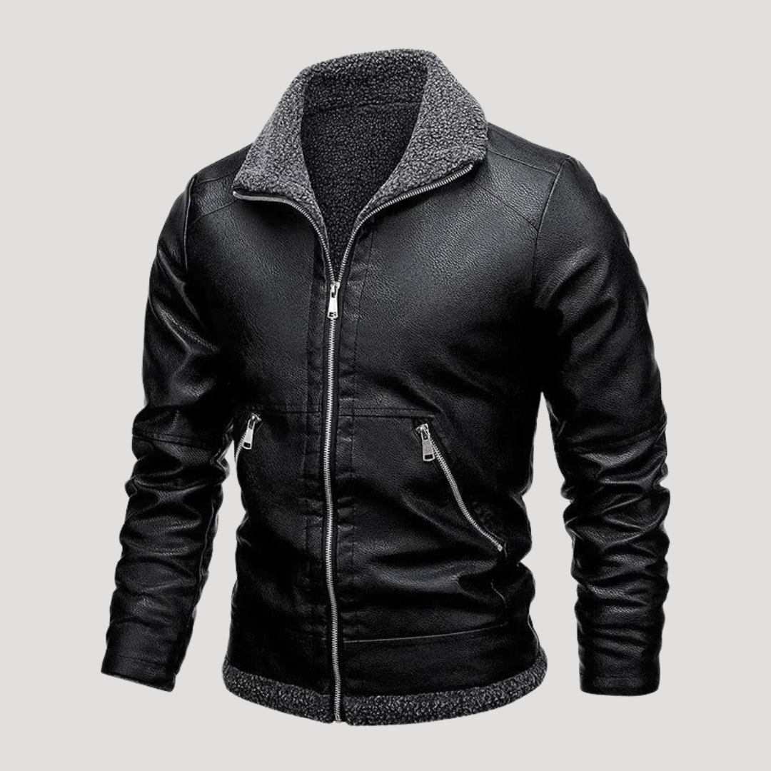 Lucas™ | Stylish Leather Jacket Featuring Cozy Fleece Lining