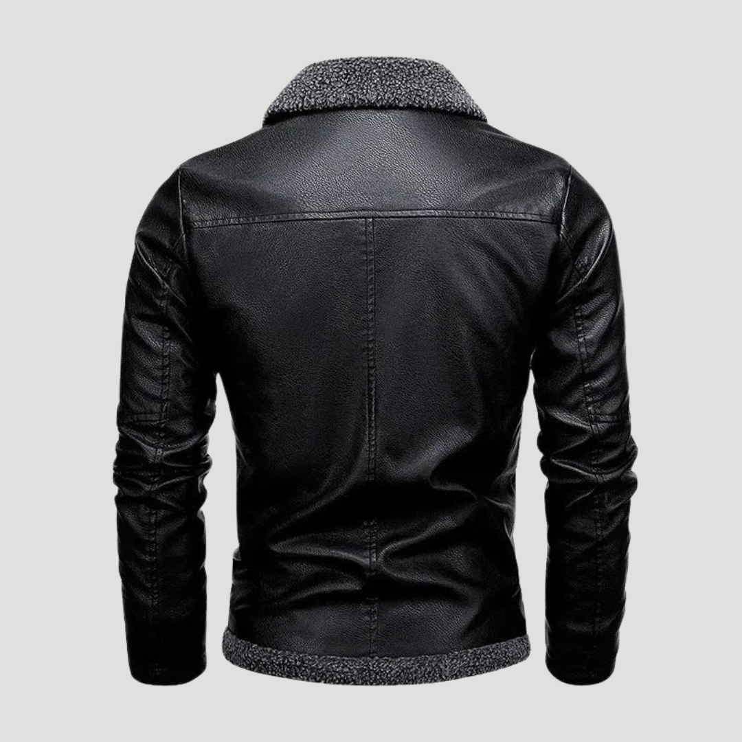 Lucas™ | Stylish Leather Jacket Featuring Cozy Fleece Lining