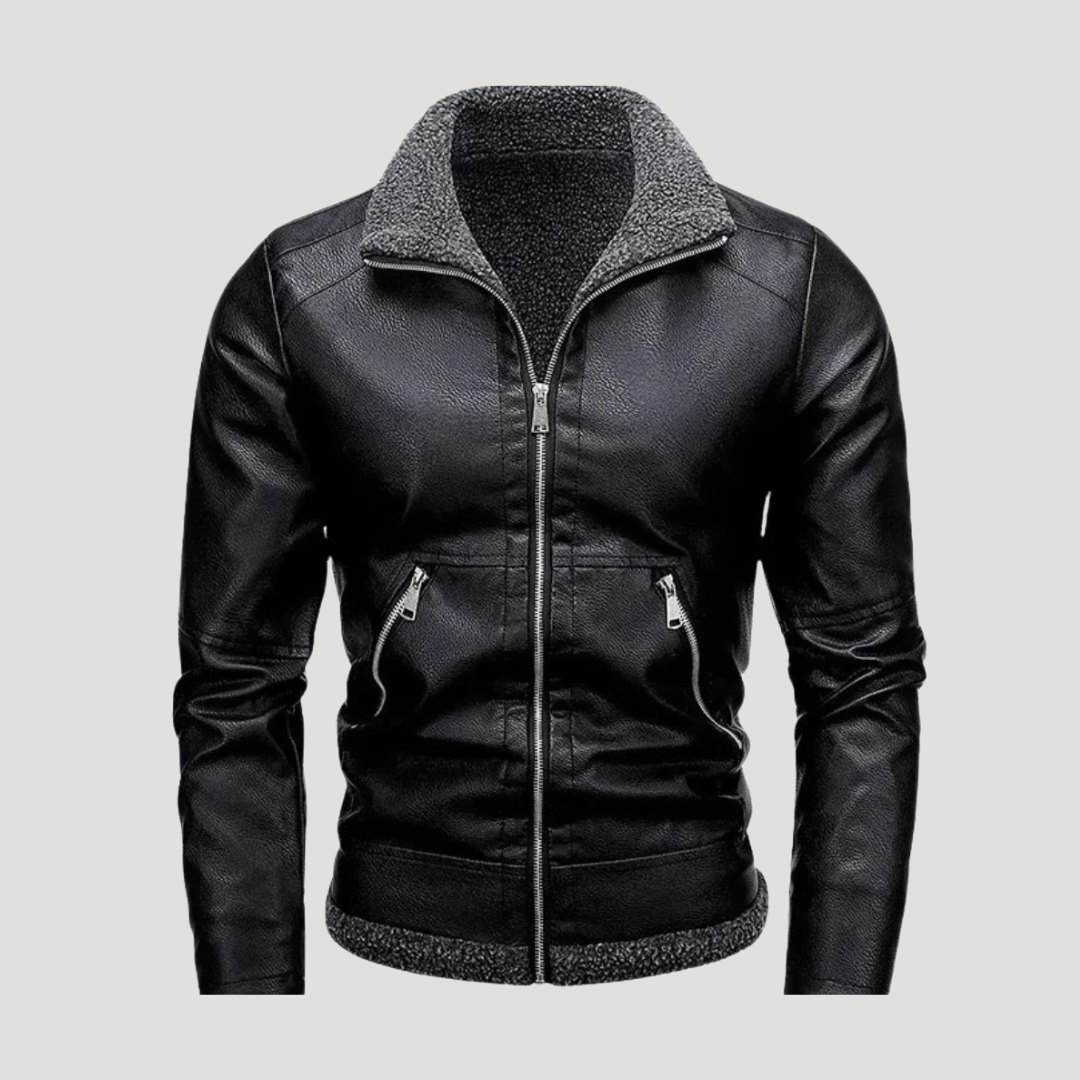 Lucas™ | Stylish Leather Jacket Featuring Cozy Fleece Lining