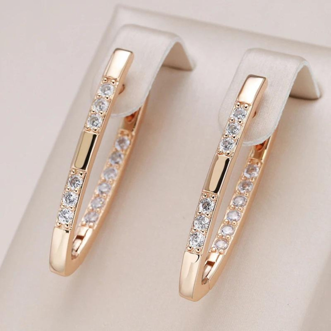 Gold-Plated Zirconia Earrings