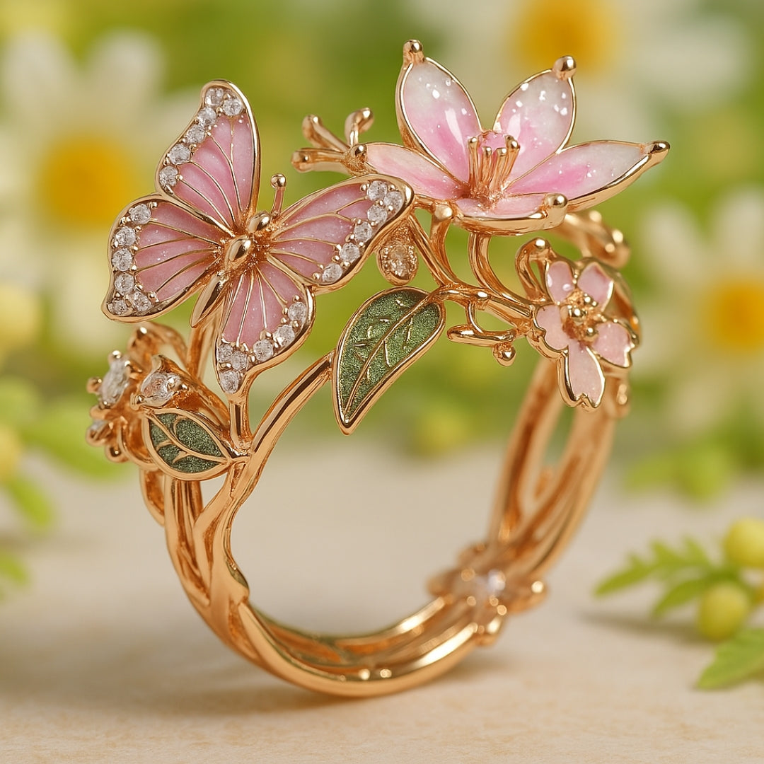 Zirconia Butterfly Ring