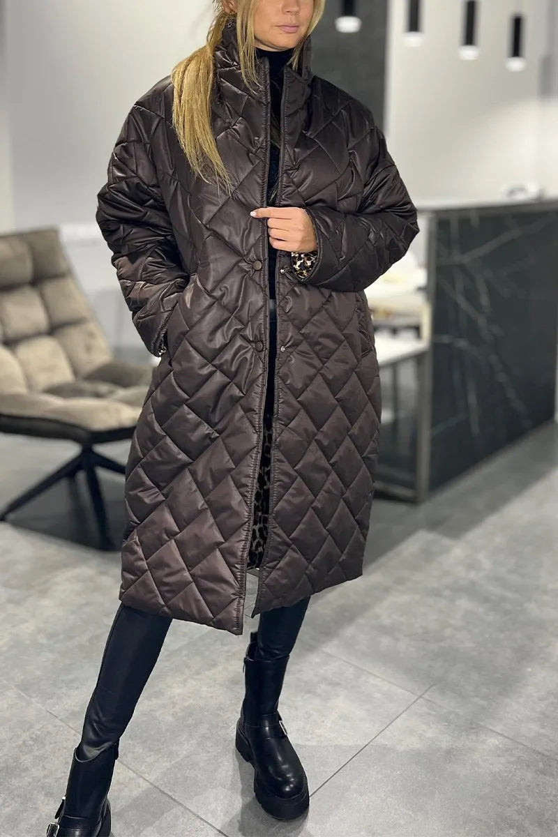 Ofira – Dual-Sided Padded Coat Featuring Leopard Lining